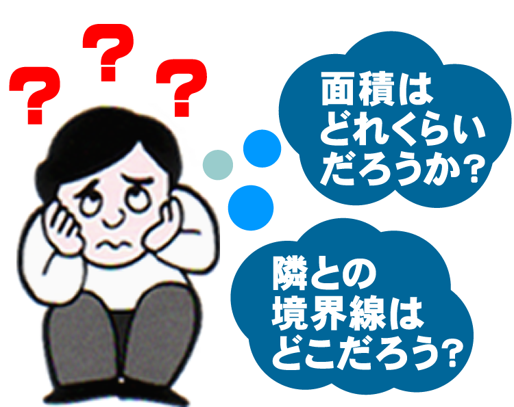 面積はどれくらいだろうか? 隣との境界線はどこだろう?